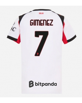 Billige Fotballdrakt AC Milan Santiago Gimenez #7 Replika Bortedrakt Dame 2025-26 Kortermet Billige Fotballdrakt AC Milan Santiago Gimenez #7 Replika Bortedrakt Dame 2025-26 Kortermet